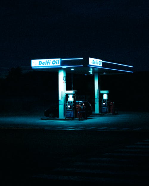 Illuminated Petrol Station