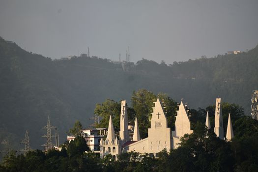 A beautiful cathedral nestled in Aizawl's lush hills surrounded by nature.