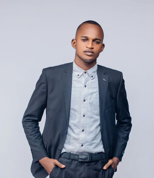 Studio Shot of an Elegant Man in a Suit 