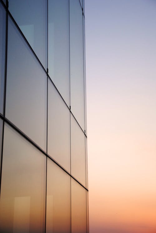 Windows of Office Building at Sunset
