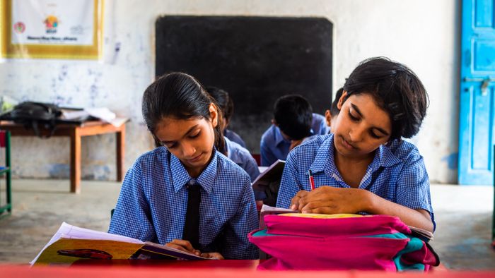 Indian students in a NOVA AI learning classroom