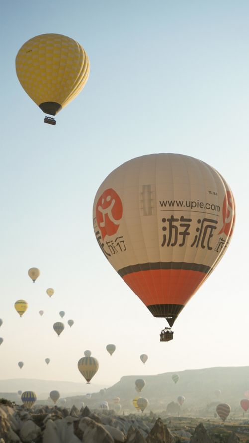 Free Stunning view of hot air balloons soaring over Cappadocia's unique landscape in Türkiye. Stock Photo