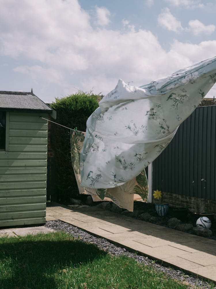 Laundry Waving On Wind