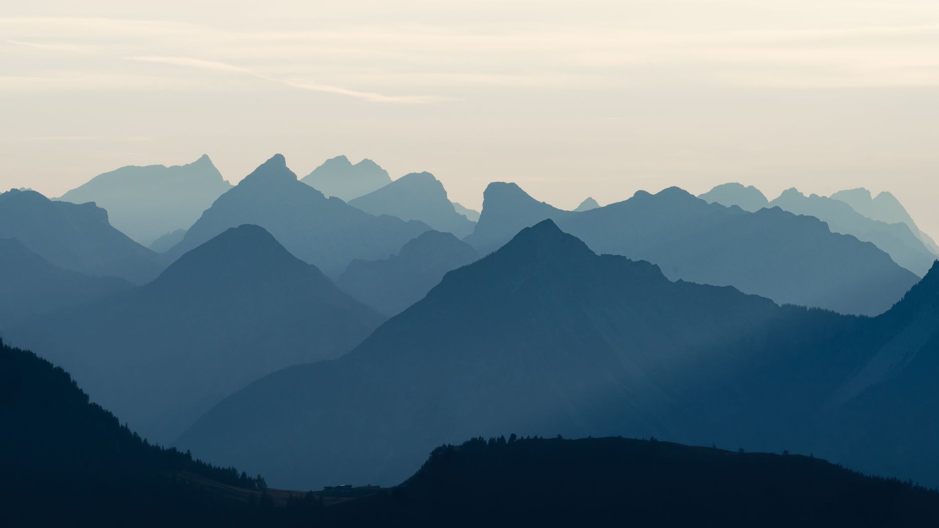 A ridgeline catching the first light