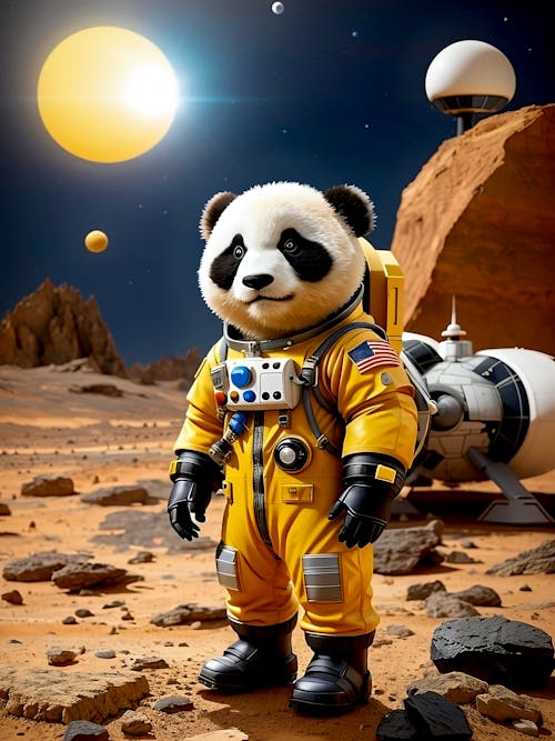 Explorer Panda on training to Mars expedition