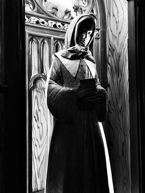 Free stock photo of black and white, catholic, nun