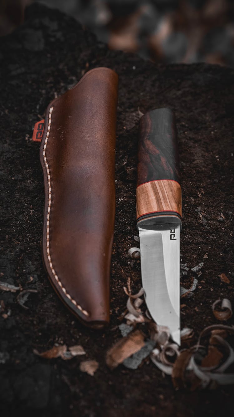 Knife And Leather Sheath