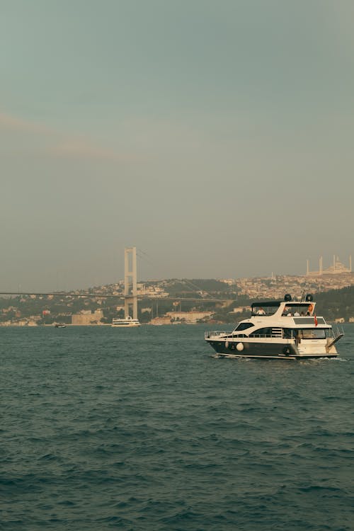 Motor Yacht Sailing on Sea in Istanbul