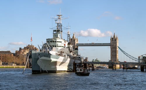HMS Belfast on Thames in London
