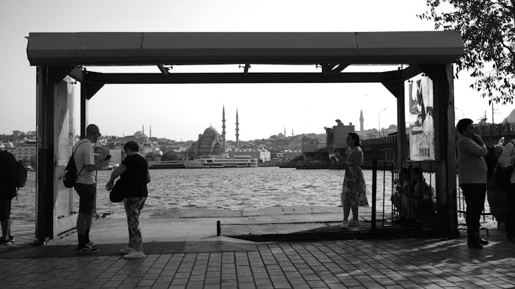 People Station On Ferry Station In Istanbul