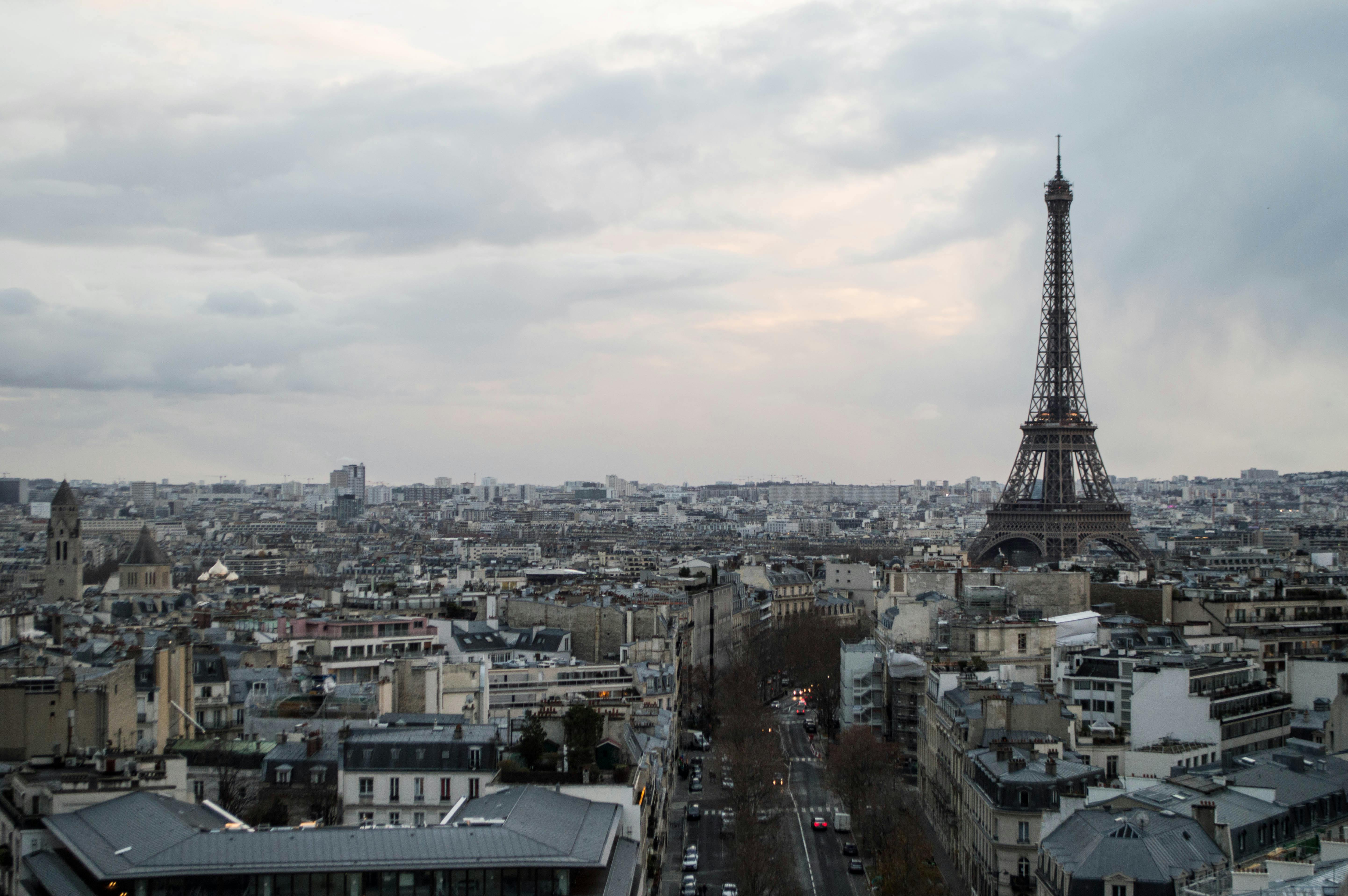 Top View of Paris City and Eiffel Tower · Free Stock Photo