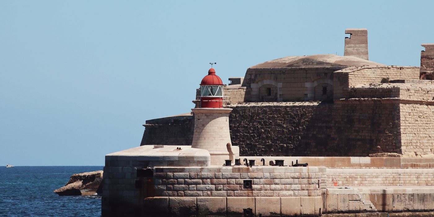 Grand Harbour in Valletta, Malta, seen from the fortified waterfront