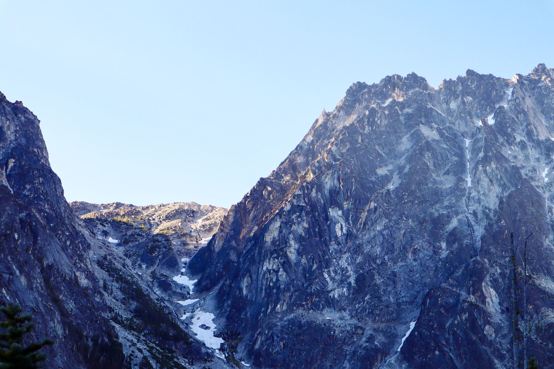 A ridgeline catching the first light