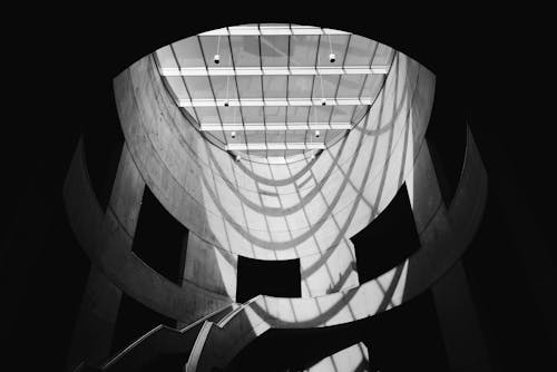 Skylight Over Oval Concrete Stairwell