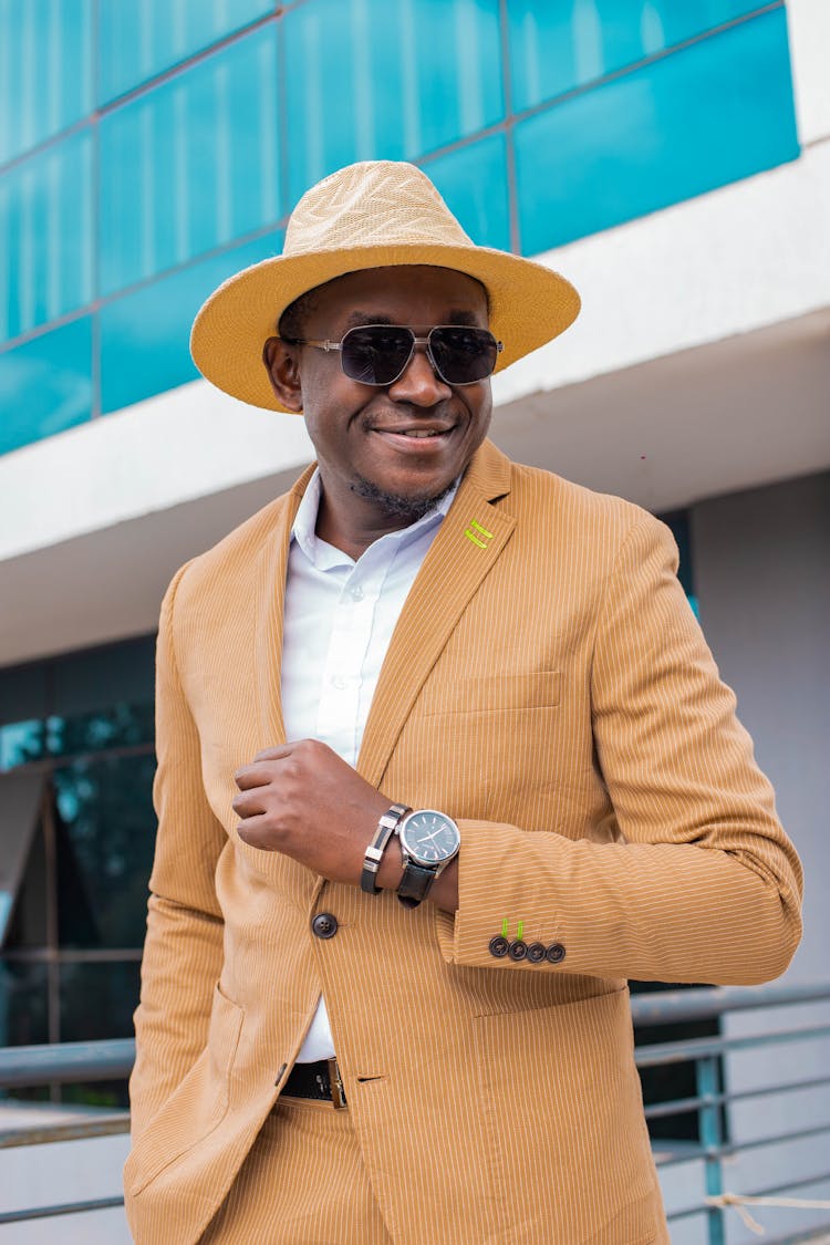 Well-dressed Man In Brown Curduroy Suit