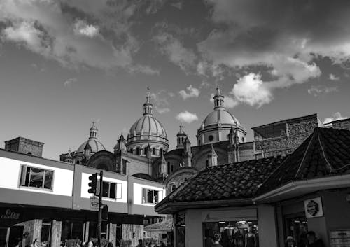 Traditional Cathedral in Ecuador in Black and White 
