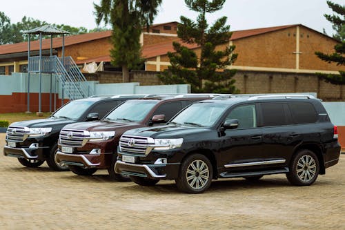 Three Parked Toyota Land Cruisers