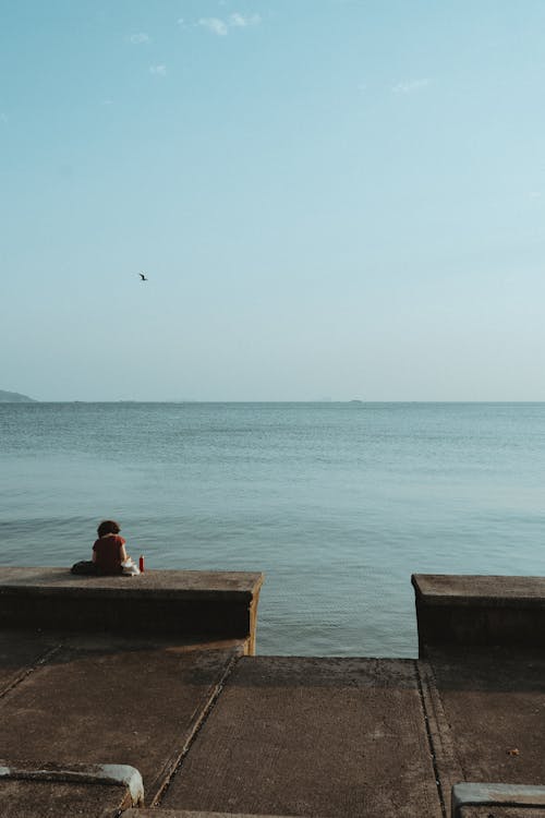 Foto profissional grátis de beira-mar, concreto, horizonte