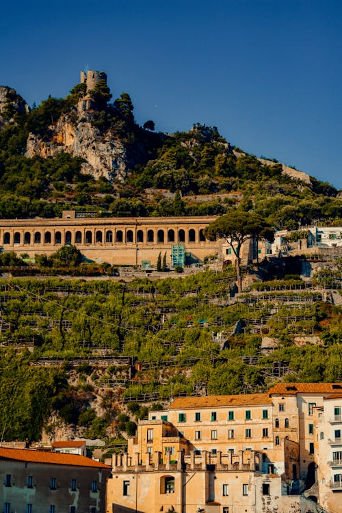 Sunlit Town under Hill