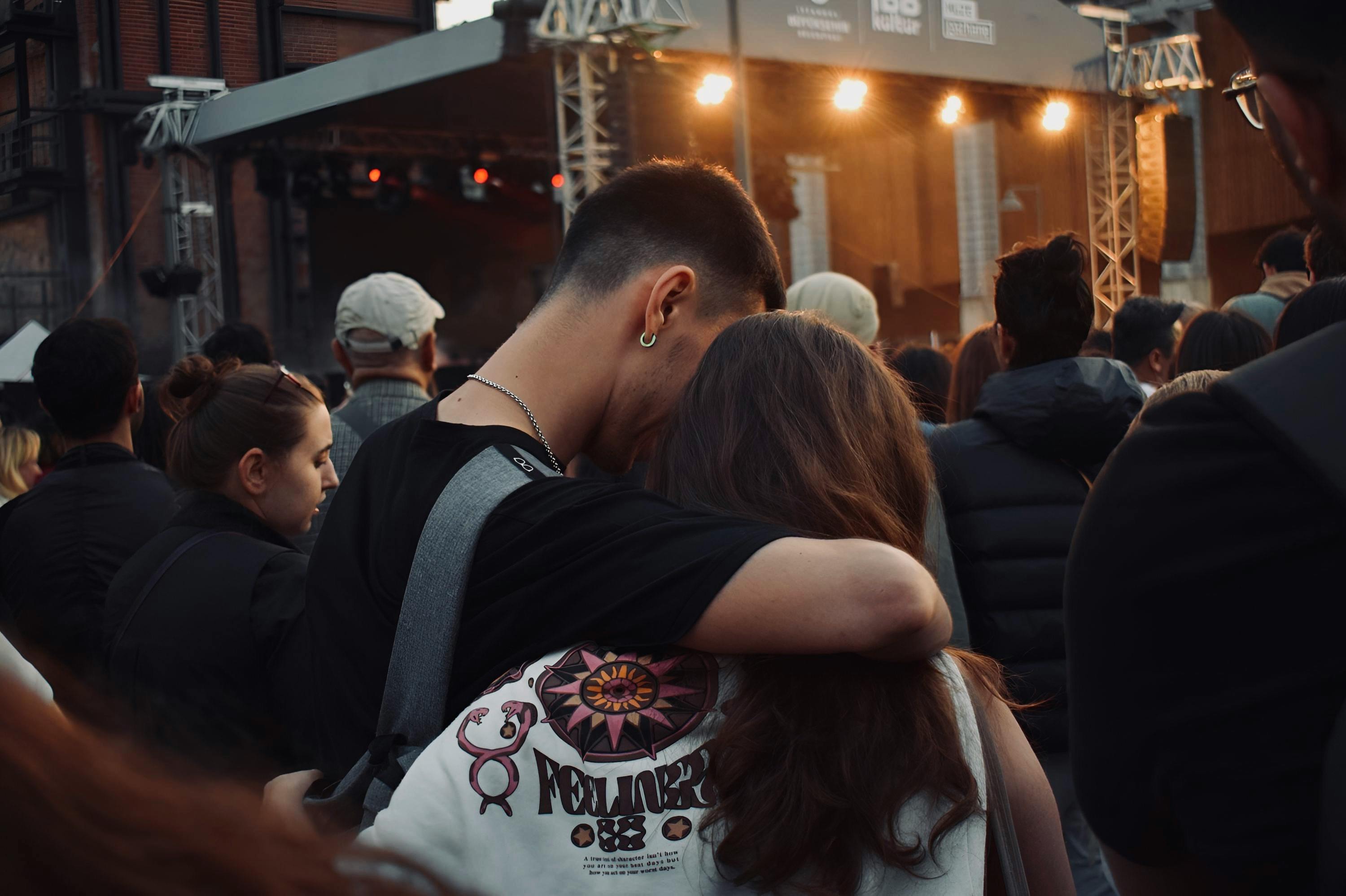 Free Young Couple at a Music Festival  Stock Photo