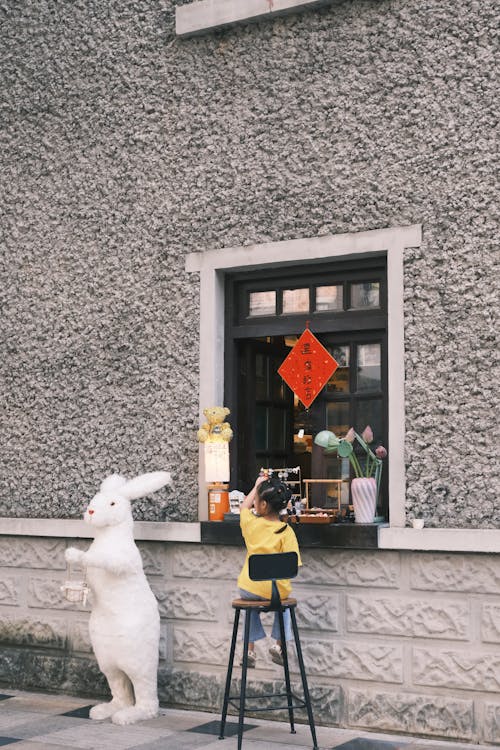 Gratis stockfoto met gebouw, kind, konijn