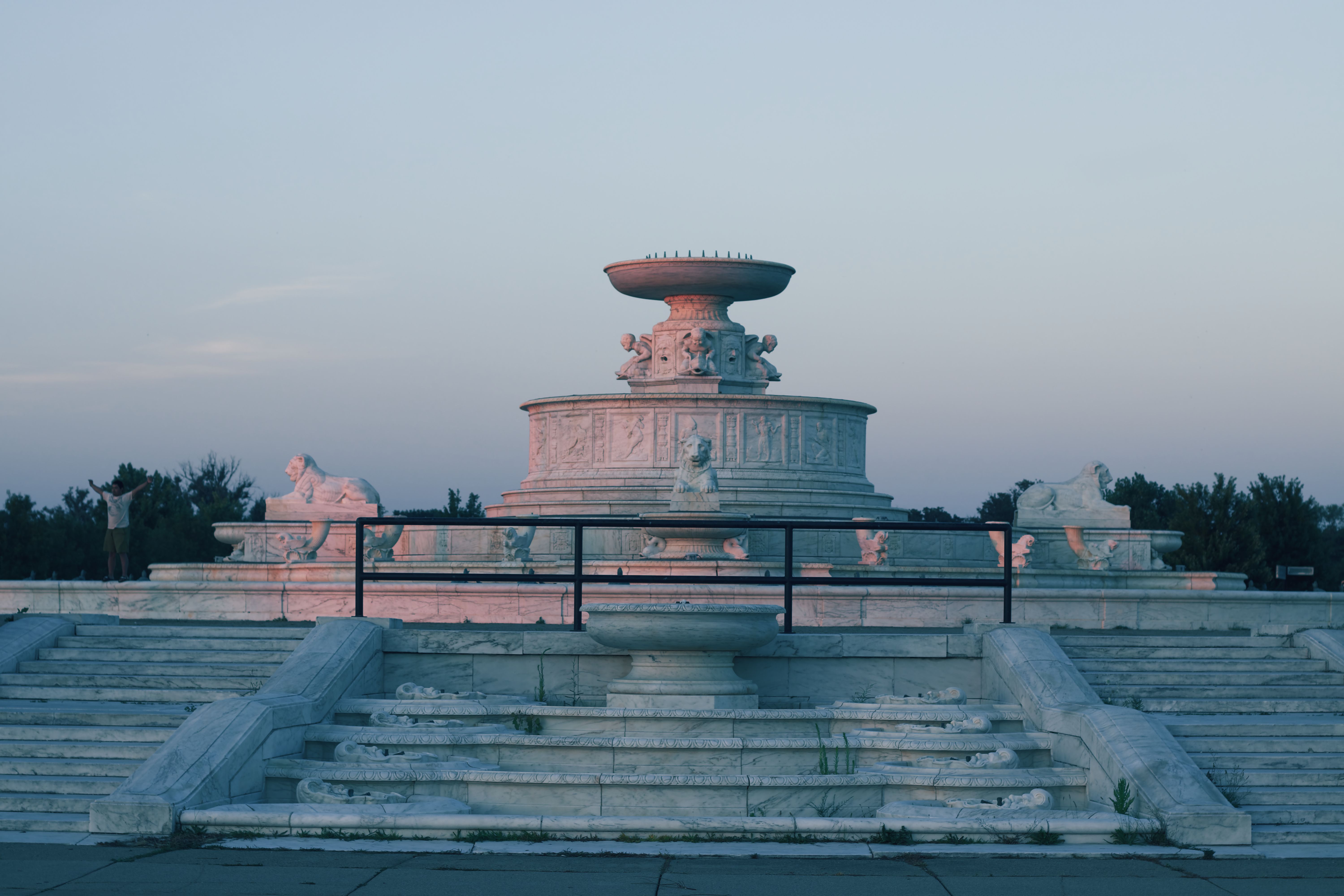 The white marble buildings of Ashgabat