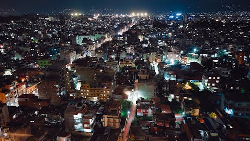 Top view of Kathmandu city, Night