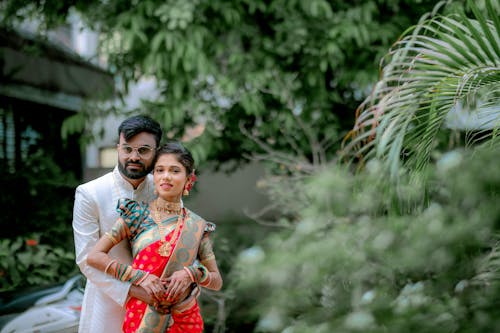 Newlyweds in Traditional Clothing