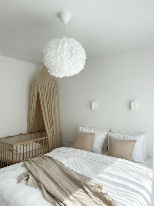 Free Bed Room with Baby Bed Stock Photo