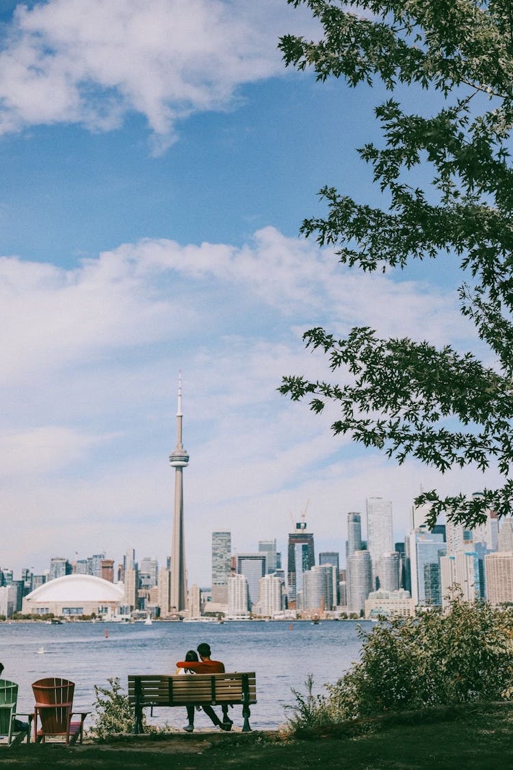 Toronto Skyscrapers Behind Lake