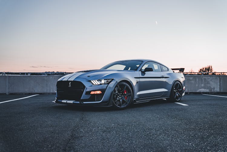 Luxury Shelby Mustang Standing On Parking Lot