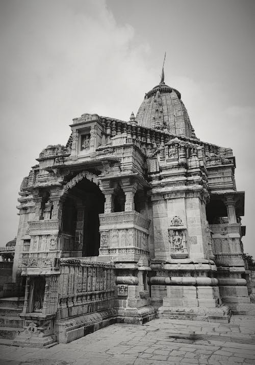 Fotobanka s bezplatnými fotkami na tému chittorgarh, chrám meera, čierny a biely