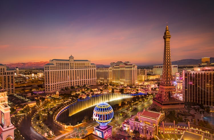 Las Vegas Illuminated At Dusk