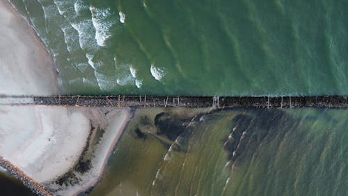 Gratis lagerfoto af anløbsbro, bølger, droneoptagelse