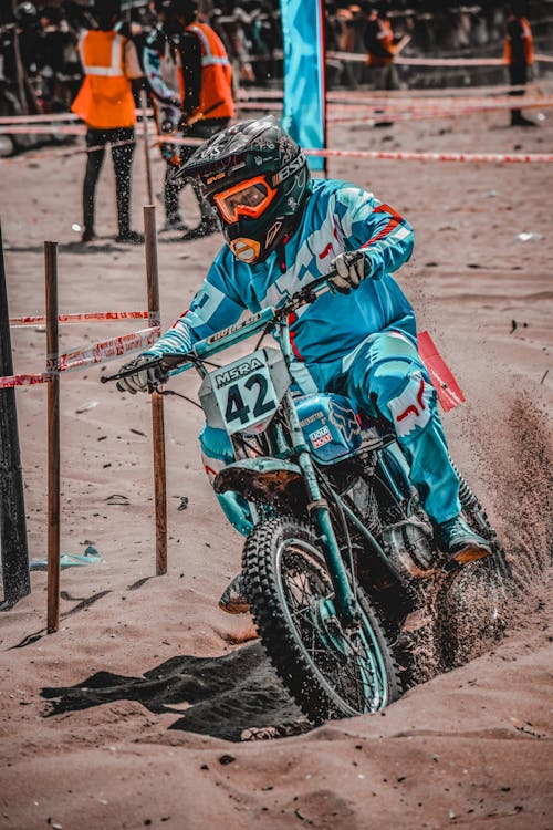 Motocross Rider in Race