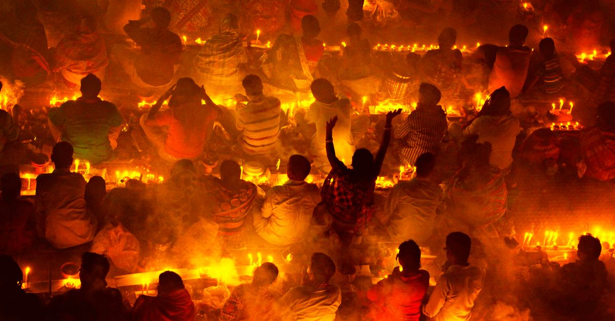Lights and Smoke over People in Ritual Ceremony · Free Stock Photo