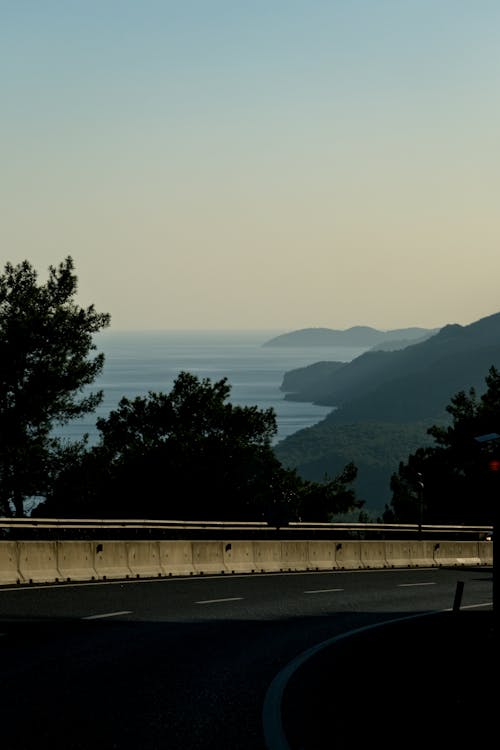 Road with Trees and Sea behind