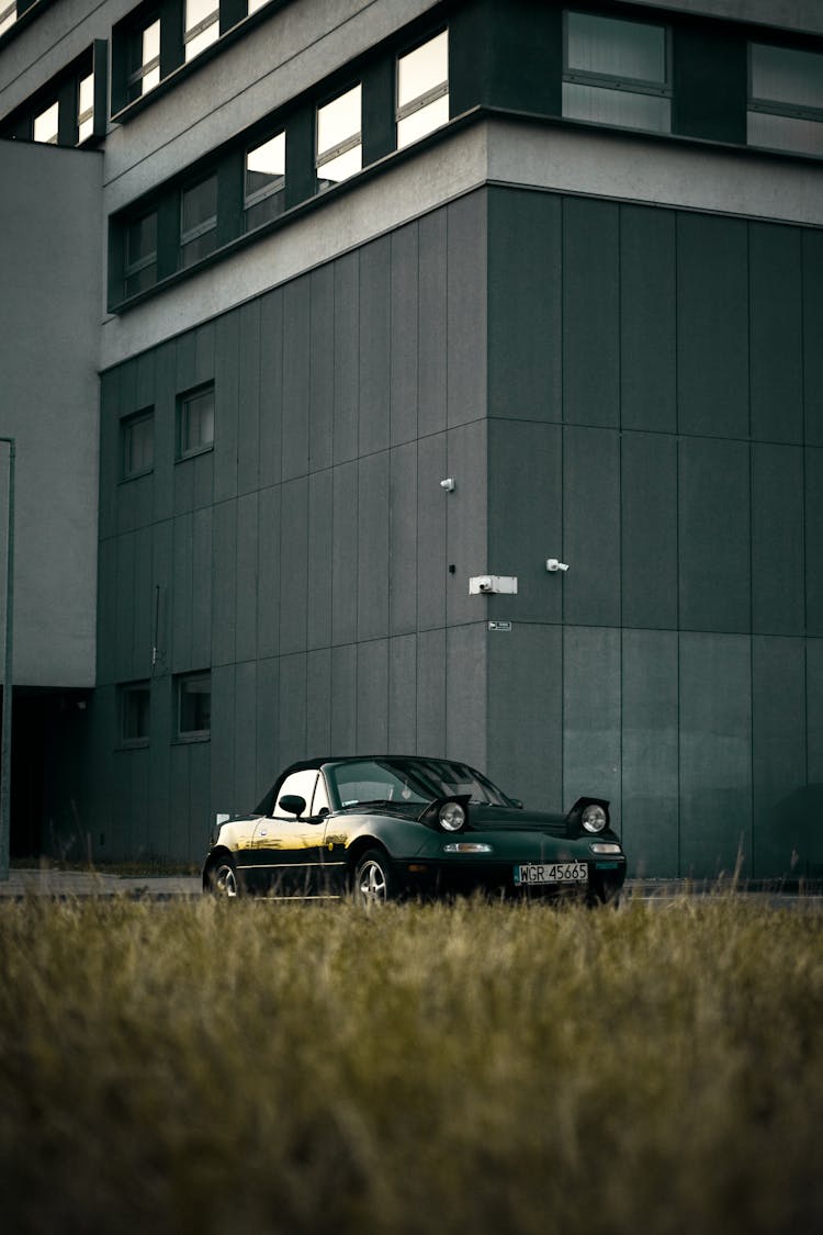 Black Car In Front Of A Building