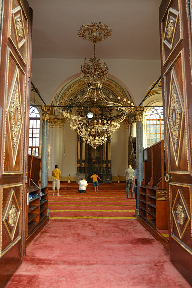 Men Praying In Mosque