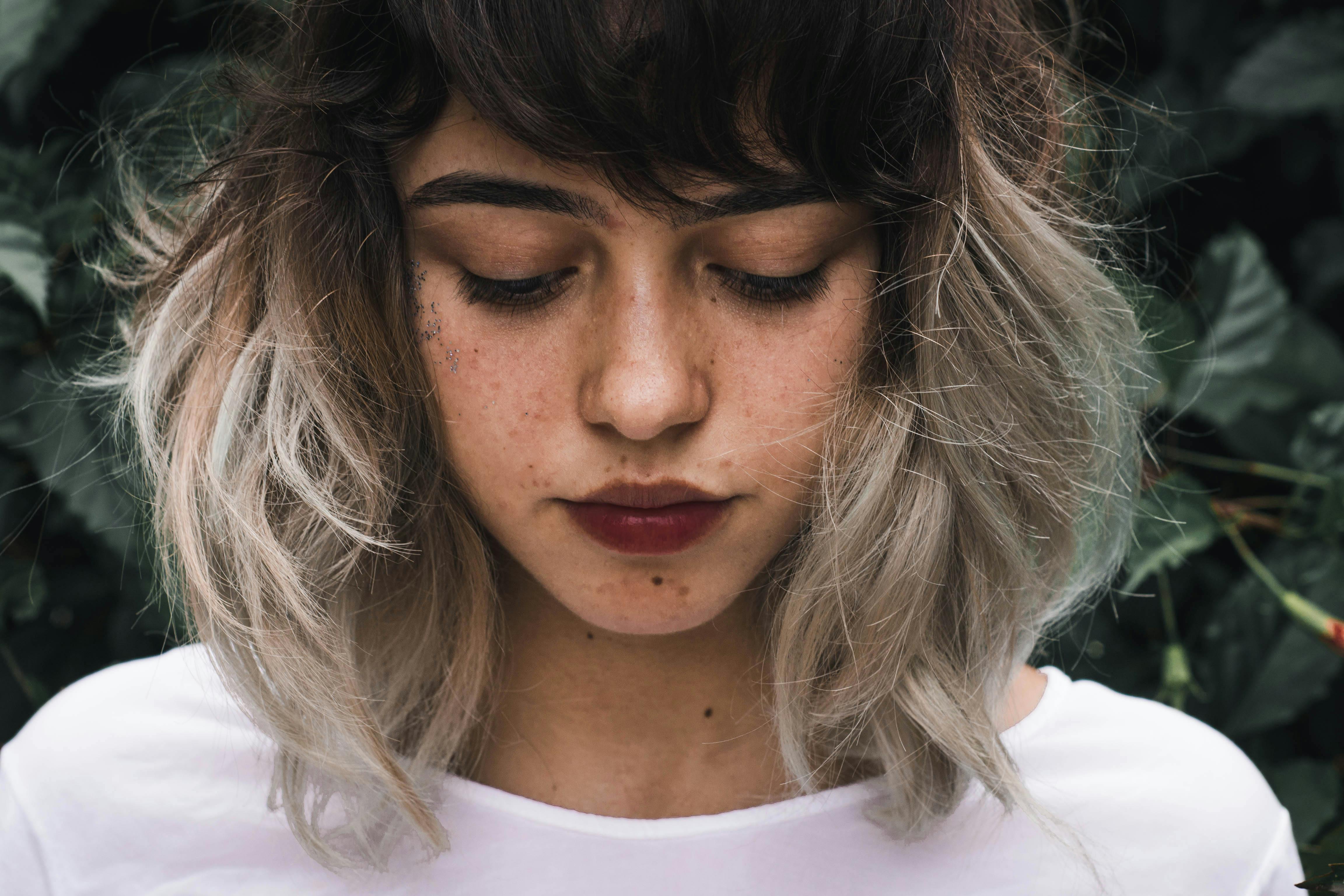 Woman In White Crew Neck Shirt · Free Stock Photo