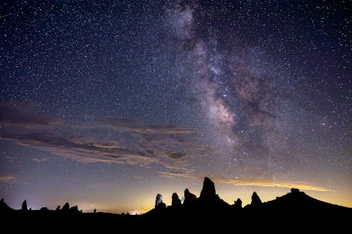 Základová fotografie zdarma na téma galaxie, hory, hvězdy