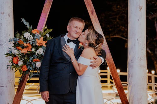 Bride Kissing Groom