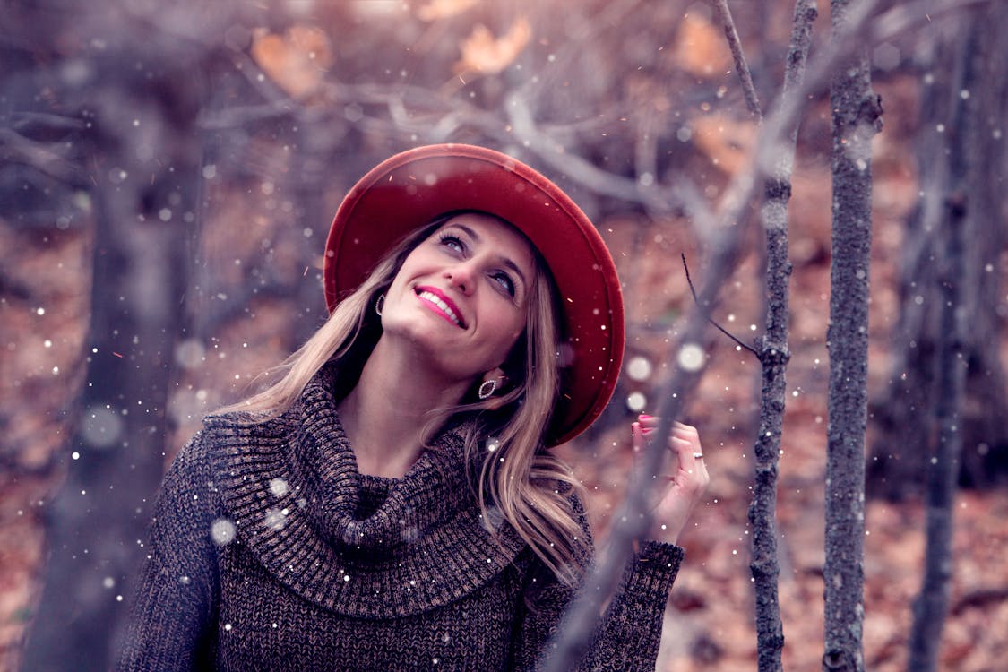 Free stock photo of beautiful woman, forest, hat