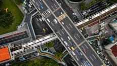 Aerial View of a Traffic on the Highway
