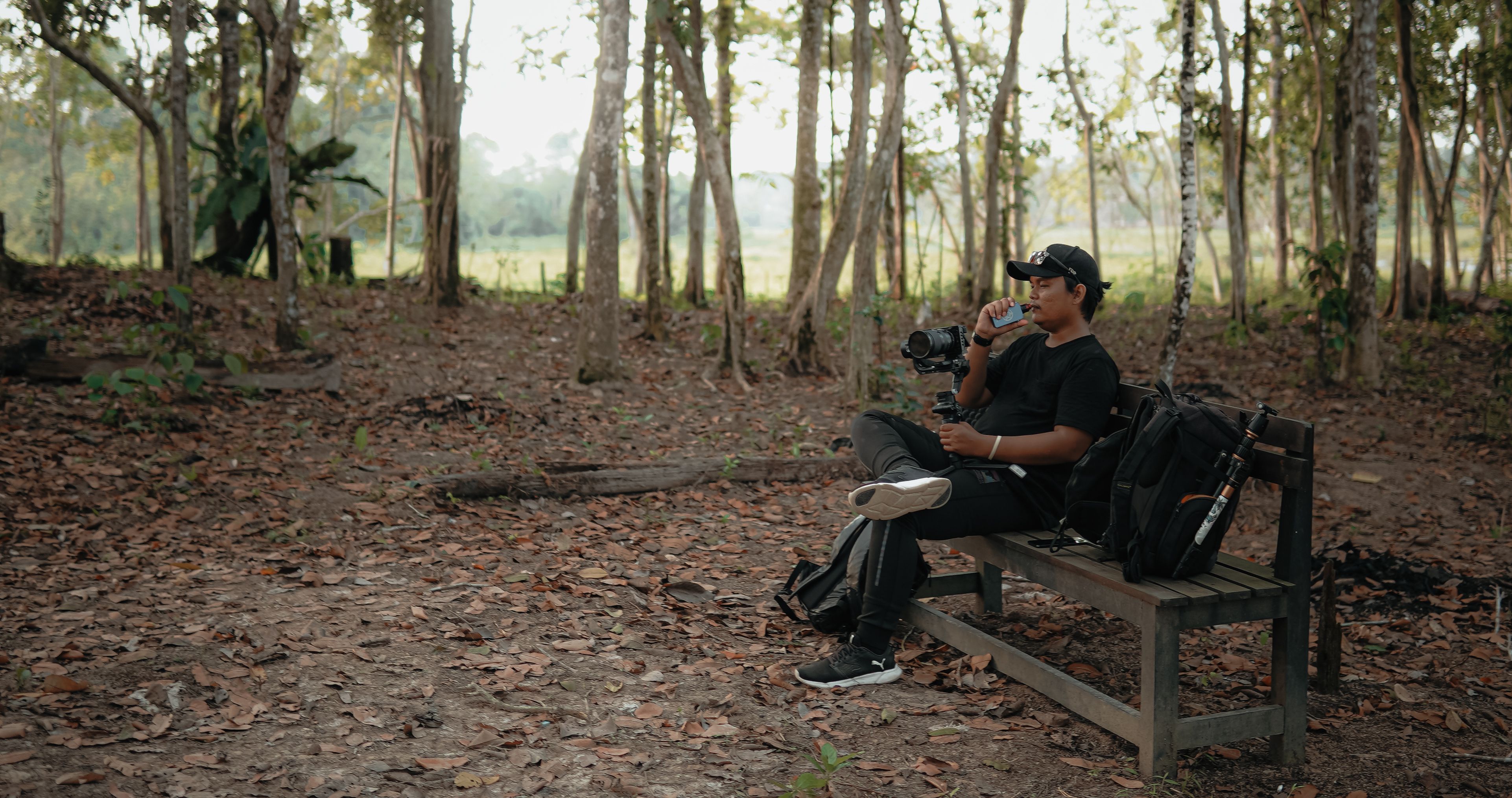 Man Recording in Park · Free Stock Photo