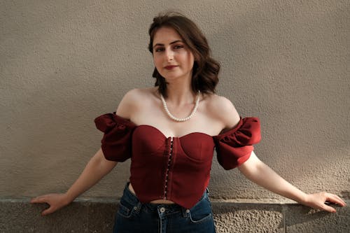 Portrait of a Woman Wearing a Corset Top 
