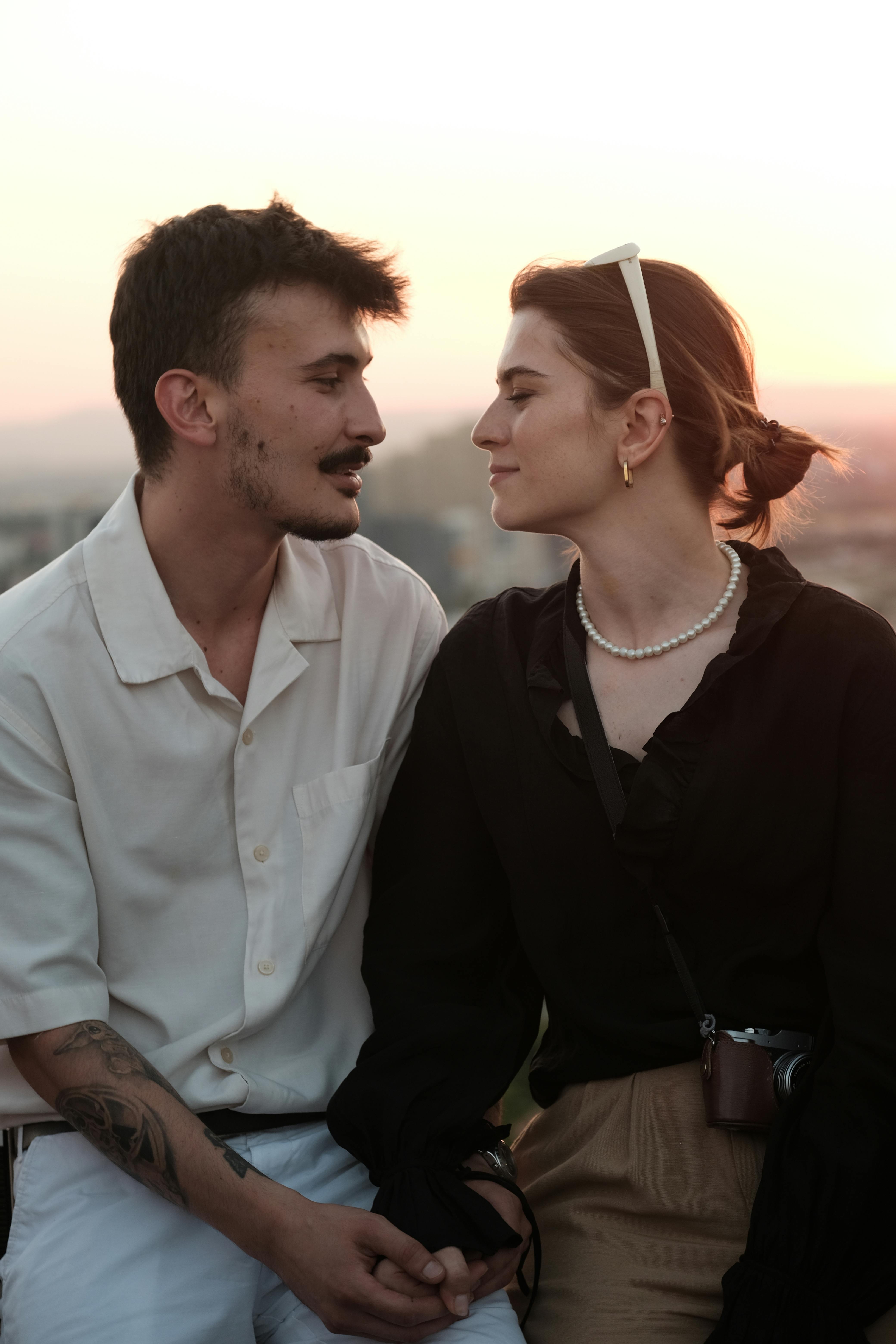 Smiling Blonde Couple Together · Free Stock Photo