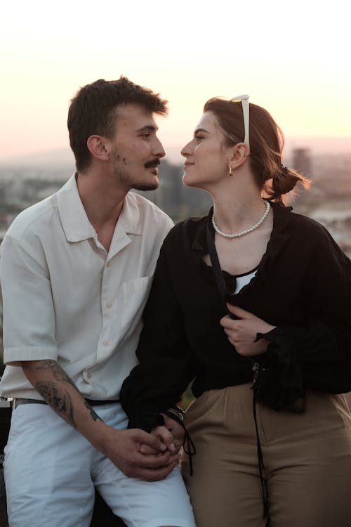 Couple on a Vantage Point at Sunset