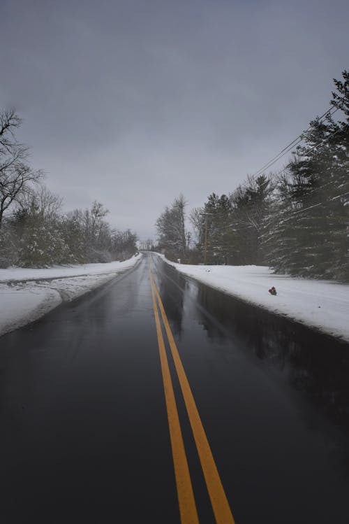 Free stock photo of curvy road, midwest, winter Stock Photo