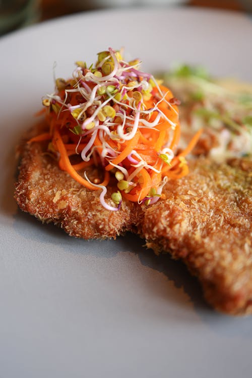 Dinner Served on a Plate in a Restaurant